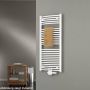 HSK Handdoekradiator Line Round| 50x121.5 cm | CV en of electrische werking | Wit - Thumbnail 1