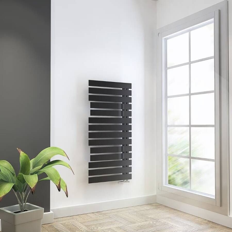 HSK Handdoekradiator Yenga | 60x121.4 cm | CV en of electrische werking | Grafiet-zwart