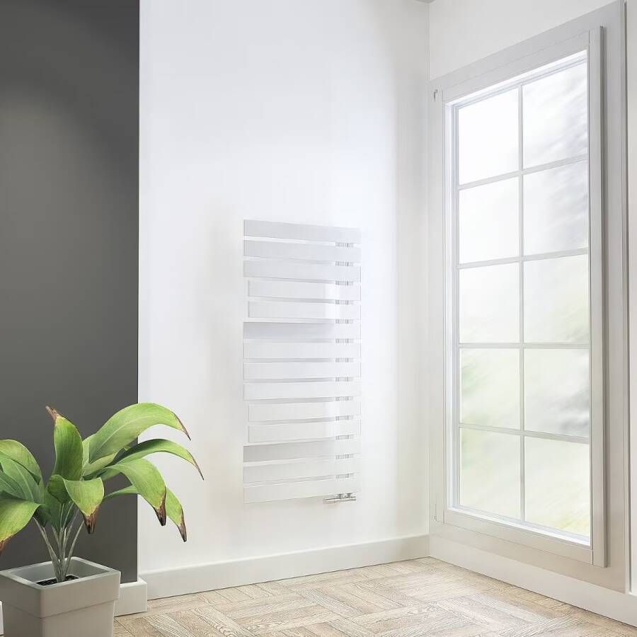 HSK Handdoekradiator Yenga | 60x121.4 cm | CV en of electrische werking | Wit