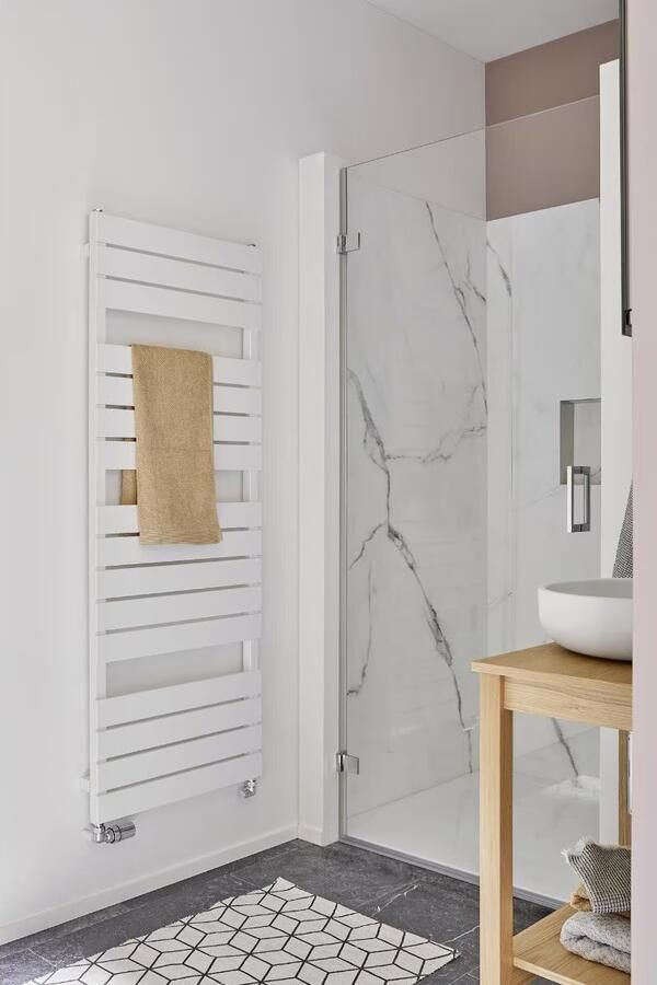 HSK Design Radiator Lavida| 55x112 cm | CV en of electrische werking | Zij aansluting | 568 watt | Wit - Foto 2