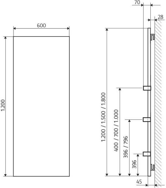 HSK Design Radiator Retango | 60x120 cm | Infrarood metaalfront | Grafiet-zwart