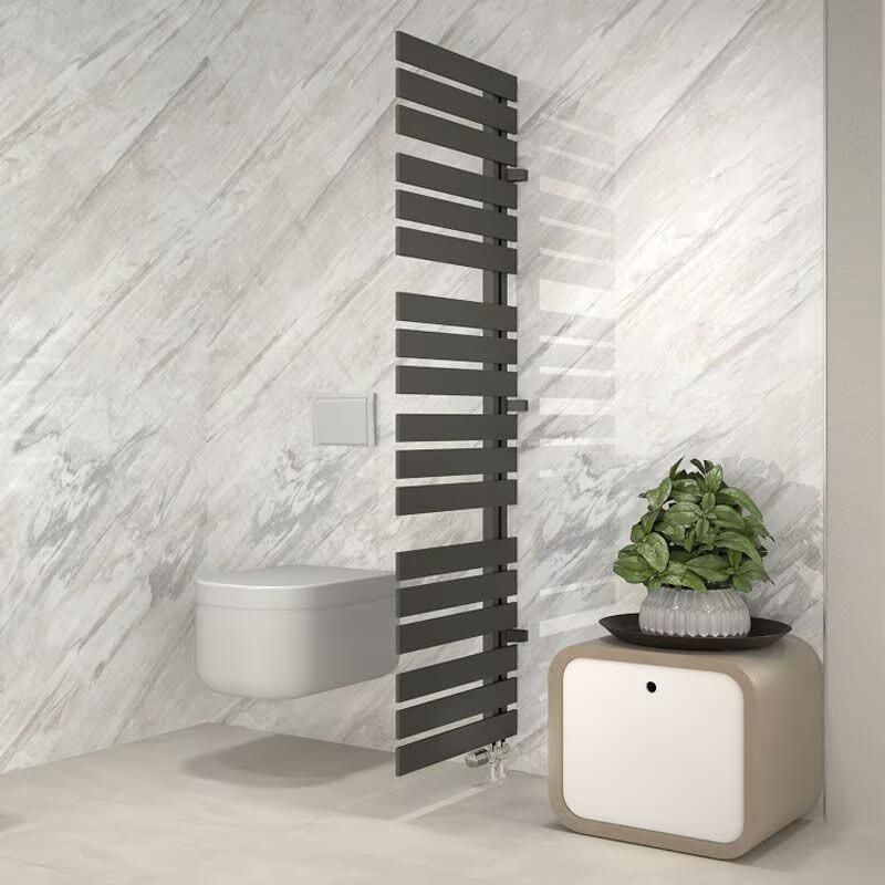 HSK Design radiator ruimteverdeler Yenga | 60x121.4 cm | CV en of electrische werking | Grafiet-zwart