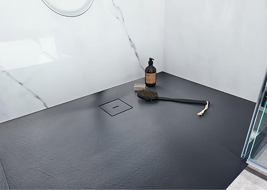 HSK Douchebak | 80x140 cm | Marmer-Polymeer | Incl.Afvoer en verstelbare poten | Rechthoek | Grijs