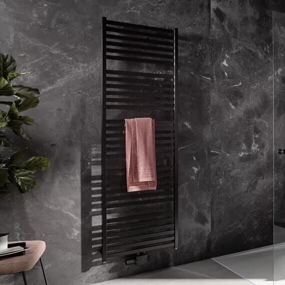 HSK Handdoekradiator Line Aero | 60x120 cm | CV en of electrische werking | Mat zwart - Foto 2