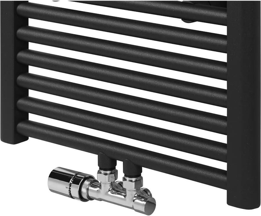 HSK Handdoekradiator Line Plus| 50x177.5 cm | CV en of electrische werking | Mat zwart