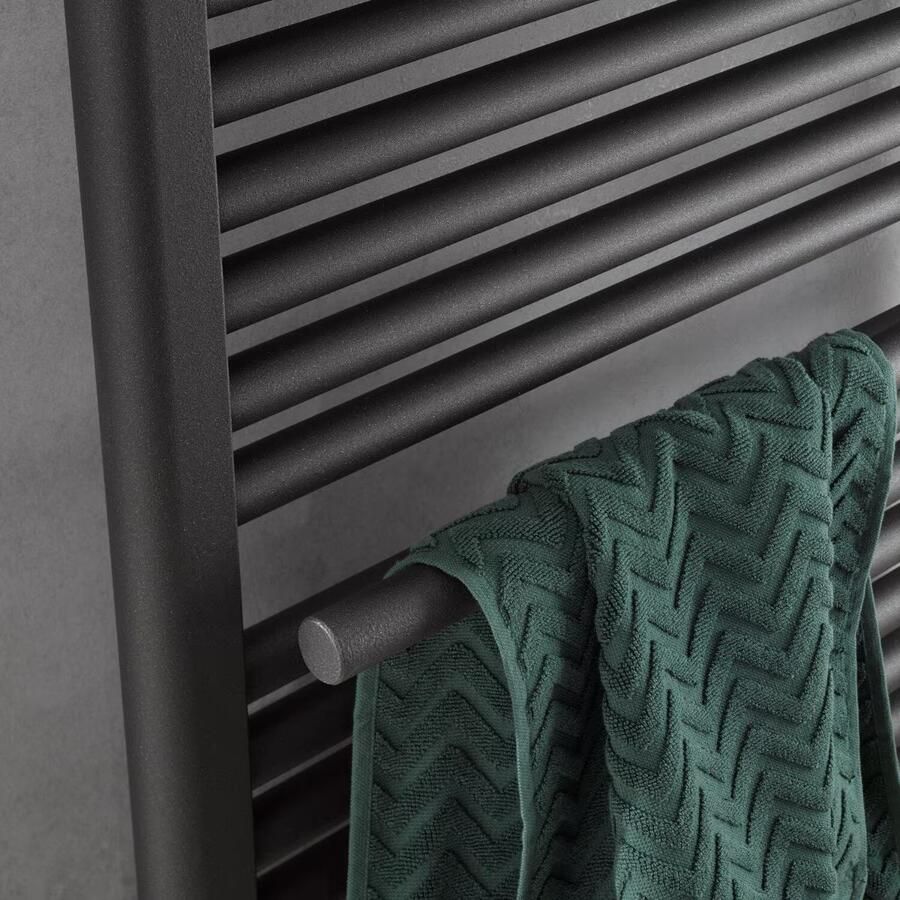 HSK Handdoekradiator Line Plus| 60x121.5 cm | CV en of electrische werking | Grafiet-zwart