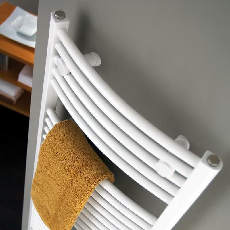 HSK Handdoekradiator Line Round| 60x177.5 cm | CV en of electrische werking | Wit - Foto 3