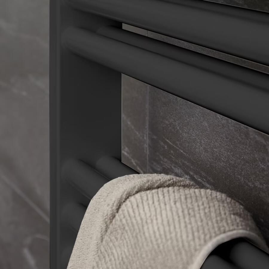 HSK Handdoekradiator Line Two | 60x177 cm | Warmwaterwerking | Grafiet-zwart - Foto 2