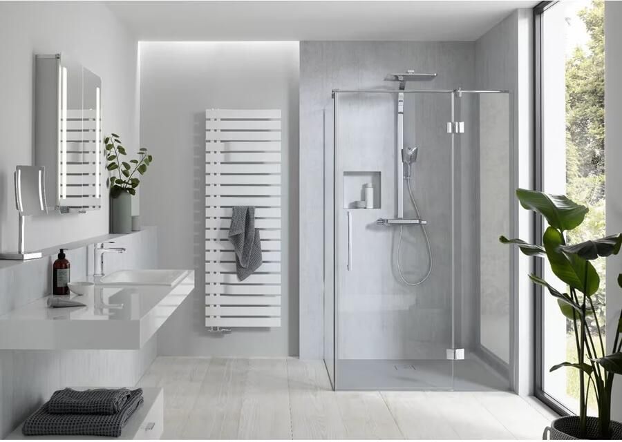 HSK Handdoekradiator Yenga | 60x174.2 cm | CV en of electrische werking | Wit - Foto 2