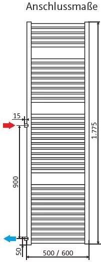 HSK Line vervangingsradiator | 50x177.5 cm | Wit