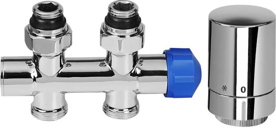 HSK radiator aansluitset | Middenaansluiting vloer | Kraanset rechts | Chroom