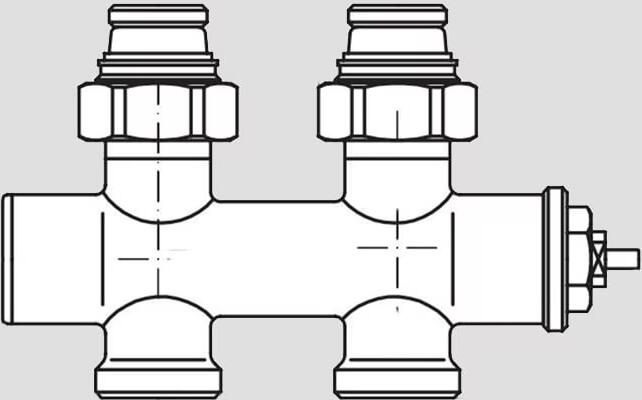 HSK radiator aansluitset | Middenaansluiting vloer | Kraanset rechts | Mat zwart - Foto 2