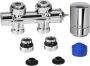 HSK radiator aansluitset | Middenaansluiting vloer | Kraanset rechts | Chroom - Thumbnail 1
