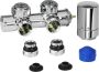 HSK radiator aansluitset | Middenaansluiting wand | Kraanset haaks | Chroom - Thumbnail 1