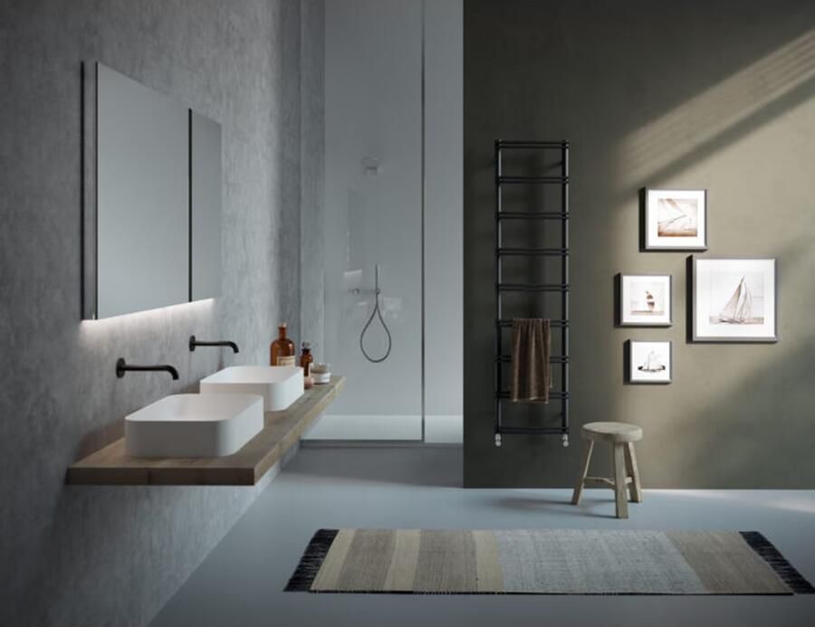 Instamat Badkamerradiator serie Emma elektrisch 166.7 x 40 cm incl. bevestigingsset zwart - Foto 2