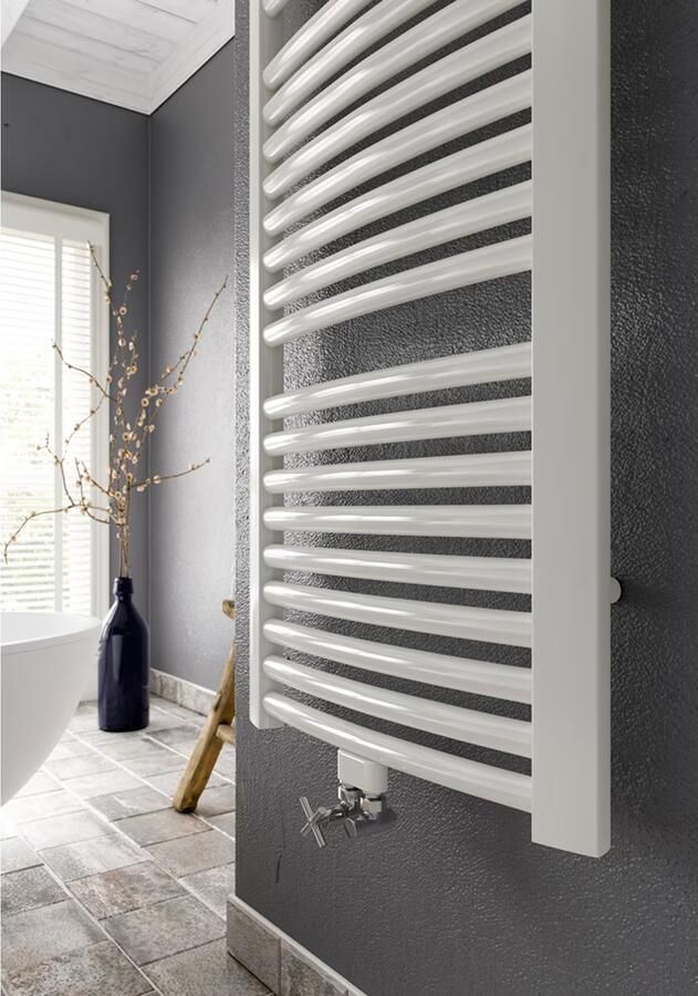 Instamat Badkamerradiator serie Milano Gebogen 122 x 60.5 cm incl. bevestigingsset wit - Foto 3
