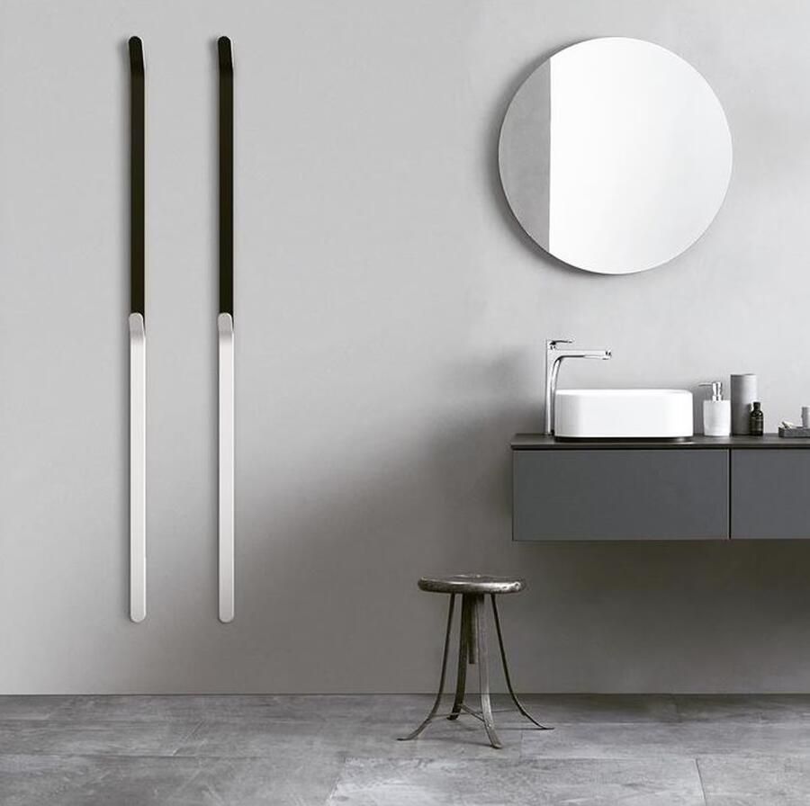 Instamat Elektrische handdoekradiator serie Arc 170 cm 34W soft zwart soft wit