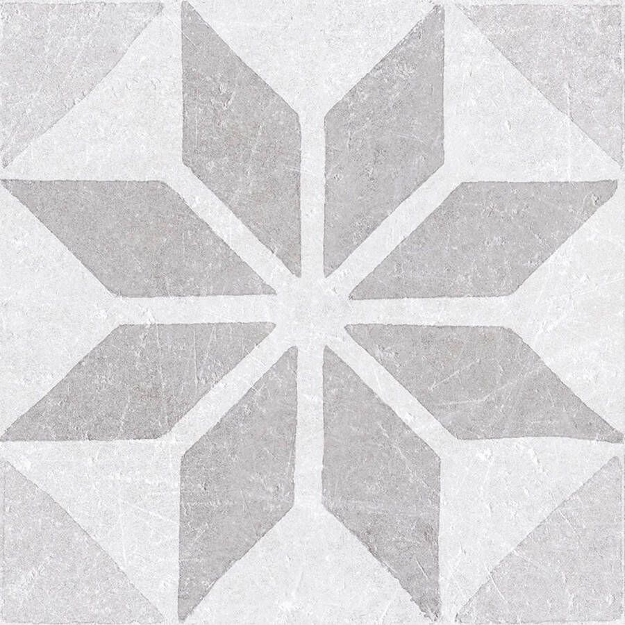 Cifre Ceramica Cifre Cerámica Vloer- en wandtegel Materia Decor Star White 20x20 cm Vintage Mat Multi SW07310555-9