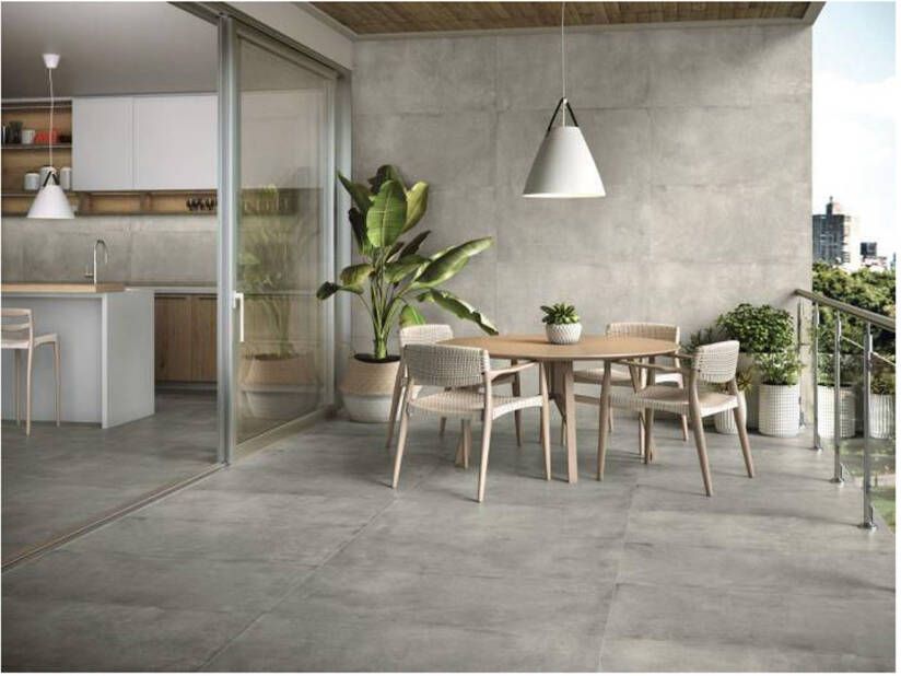 Baldocer Cerámica District Vloer- en wandtegel | 60x120 cm | Gerectificeerd | Betonlook | Mat Grijs