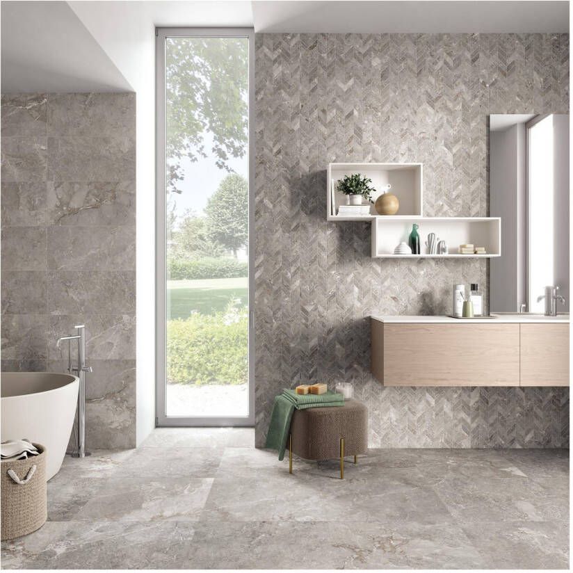 Edimax Astor Golden Age Vloer- en wandtegel | 60x60 cm | Gerectificeerd | Marmerlook | Mat Grijs