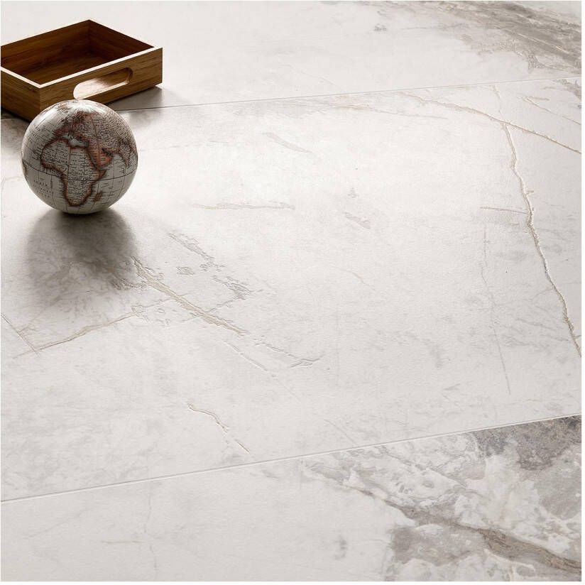 Edimax Astor Golden Age Vloer- en wandtegel | 30x60 cm | Gerectificeerd | Marmerlook | Mat Wit