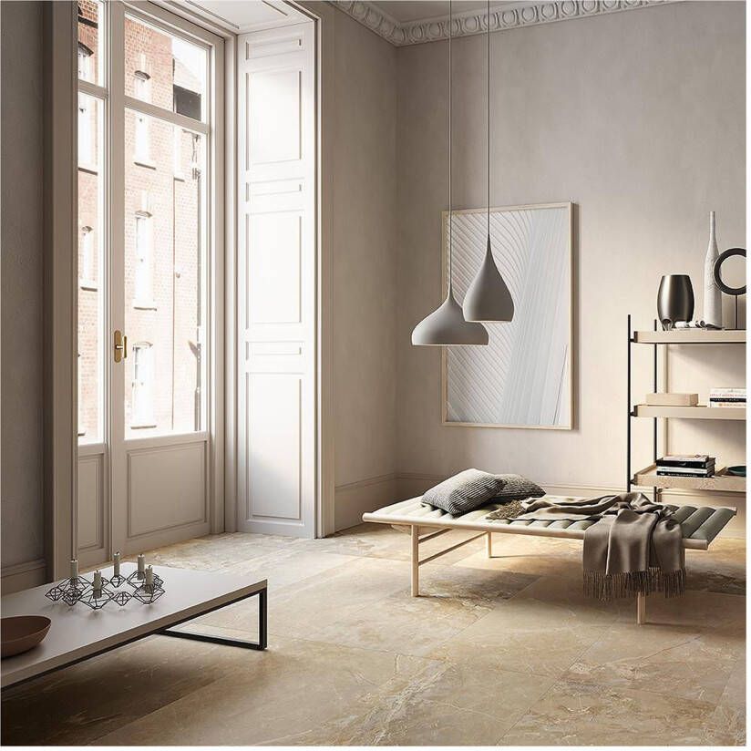 Edimax Astor Golden Age Vloer- en wandtegel | 80x80 cm | Gerectificeerd | Marmerlook | Mat Beige