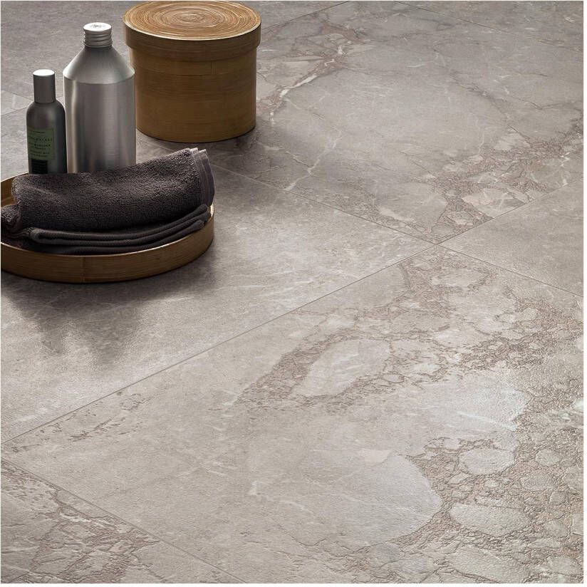Edimax Astor Golden Age Vloer- en wandtegel | 80x80 cm | Gerectificeerd | Marmerlook | Mat Grijs