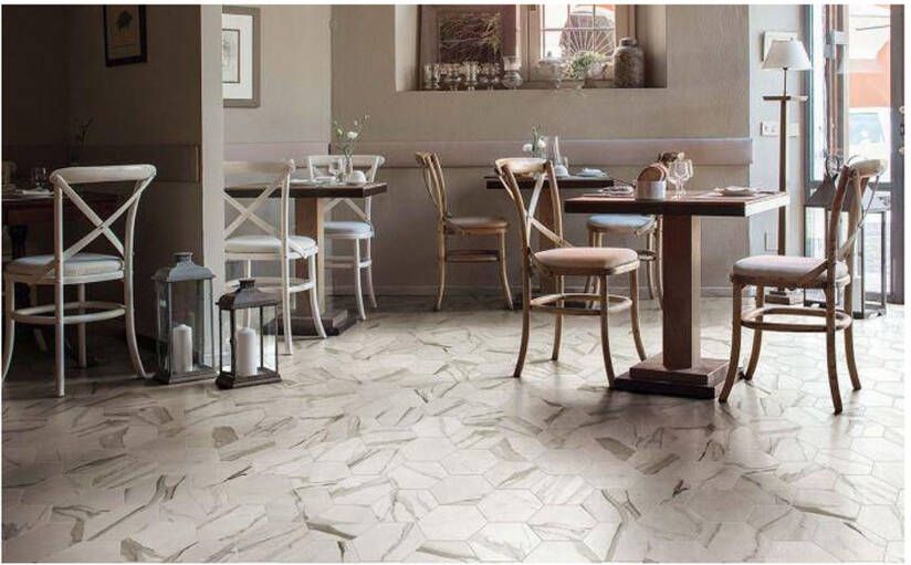 Fap Ceramiche Roma Vloer- en wandtegel | 22x25 cm | Marmerlook | Mat Wit