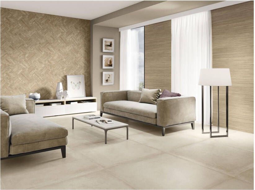 Baldocer Cerámica Larchwood Wandtegel | 40x120 cm | Gerectificeerd | Houtlook | Mat Beige