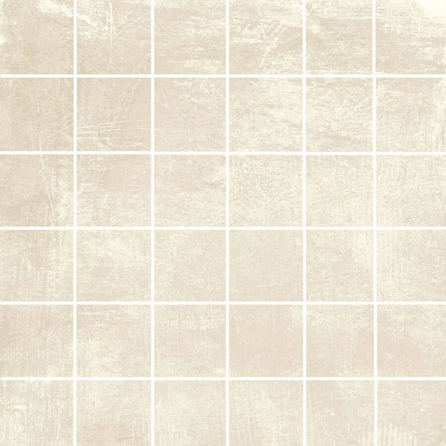 EnergieKer mozaïektegel 30x30cm 10mm Vierkant Betonlook Wit mat SW07310617-1