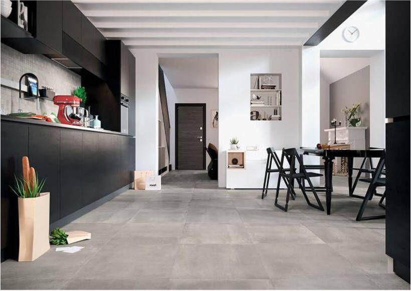 Herberia Ceramiche Oxid Vloer- en wandtegel | 90x90 cm | Gerectificeerd | Industrielelook | Mat Grijs