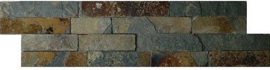 Kerabo Stonepanel Rusty steenstrips natuursteen 15x60 cm multicolor mat