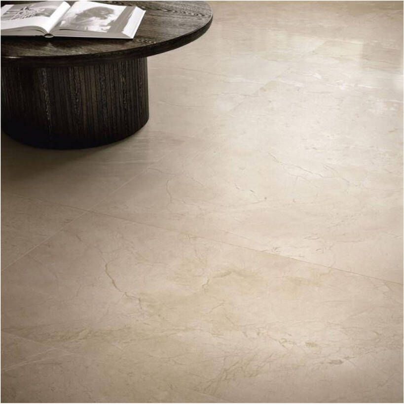 Edimax Astor Velvet Vloer- en wandtegel | 60x60 cm | Gerectificeerd | Marmerlook | Mat Creme