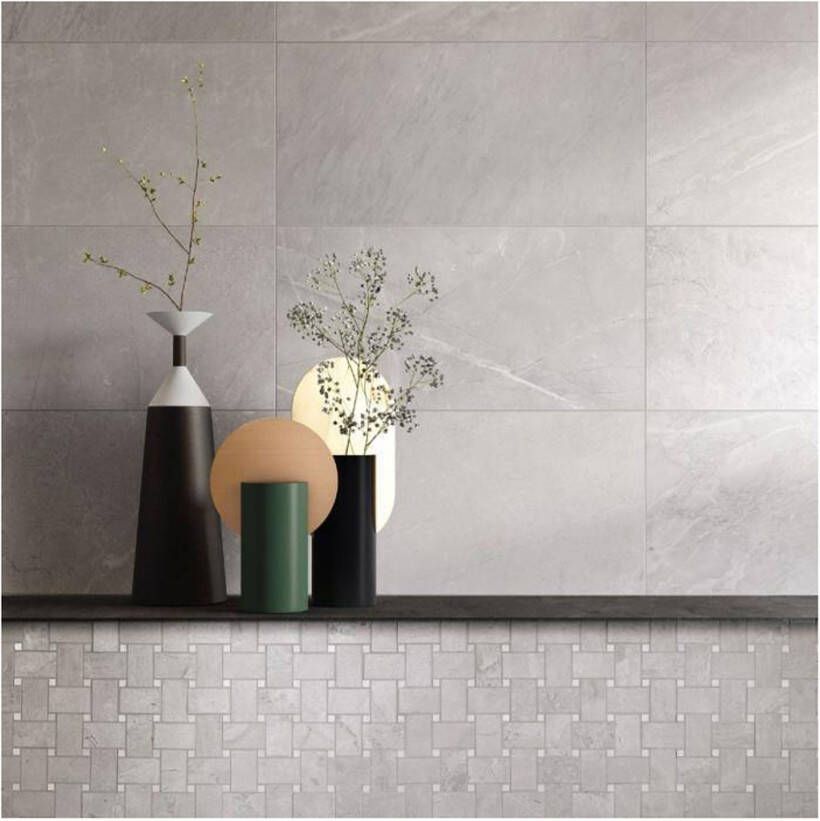 Edimax Astor Velvet Vloer- en wandtegel | 60x60 cm | Gerectificeerd | Marmerlook | Mat Grijs