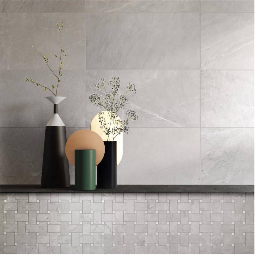 Edimax Astor Velvet Vloer- en wandtegel | 30x60 cm | Gerectificeerd | Marmerlook | Mat Grijs