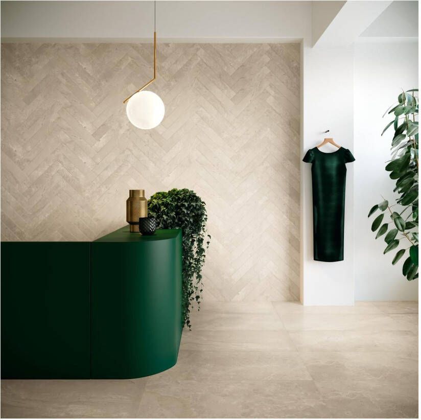 Edimax Astor Velvet Vloer- en wandtegel | 80x80 cm | Gerectificeerd | Marmerlook | Mat Beige