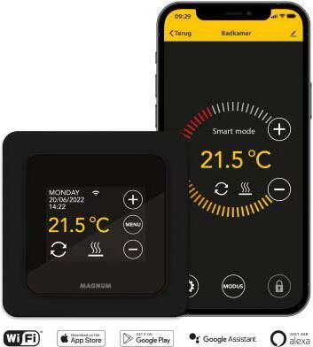 Magnum Vloerverwarming Millimat | 25x700 cm | 1.75 m2 | Incl.Wifi bediening zwart | 263 Watt - Foto 3