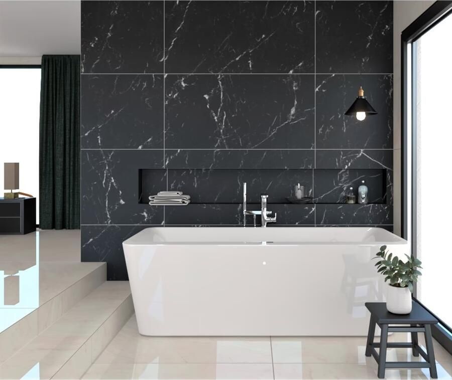 Marazzi italie Allmarble Vloertegel | 60x120 cm | Gerectificeerd | Marmerlook | Mat Zwart