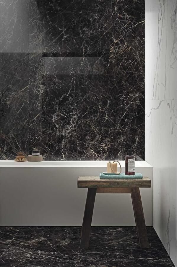 Marazzi italie Grandemarble Vloertegel | 120x240 cm | Gerectificeerd | Marmerlook | Glans Zwart