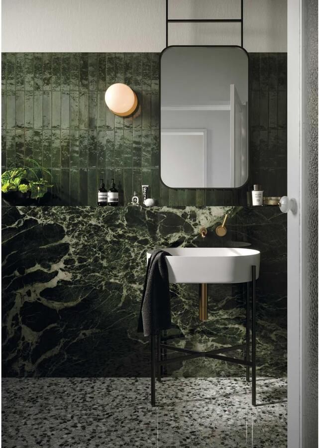 Marazzi italie Grandemarble Vloertegel | 160x320 cm | Gerectificeerd | Natuursteenlook | Glans Groen