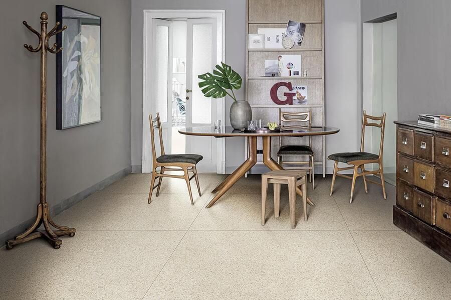 Marazzi Pinch Beige Rett vloertegel terazzo 120x120 cm beige mat