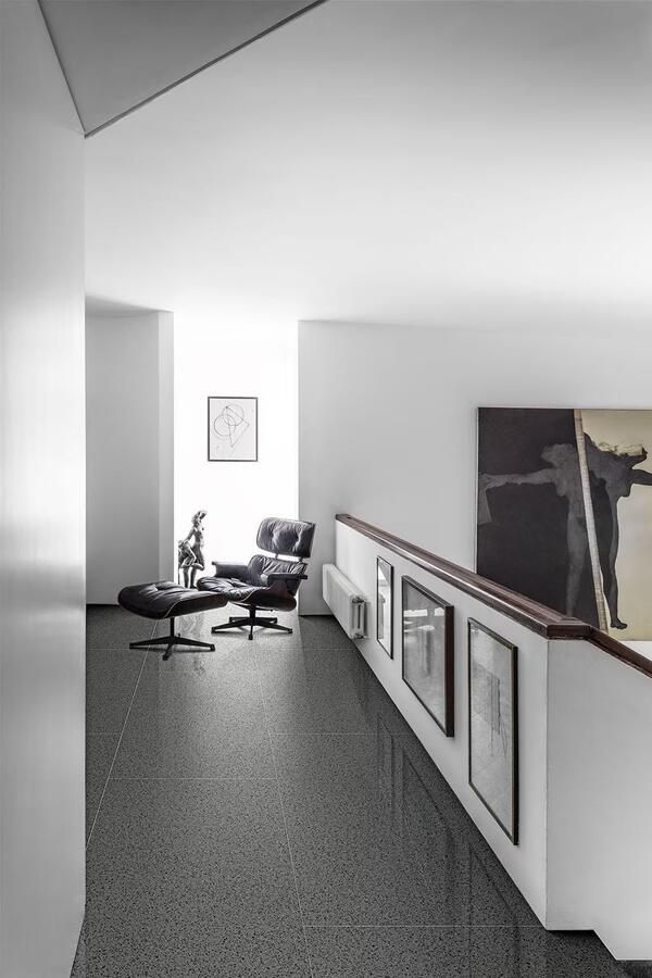 Marazzi Pinch Black Rett vloertegel terazzo 60x60 cm zwart mat