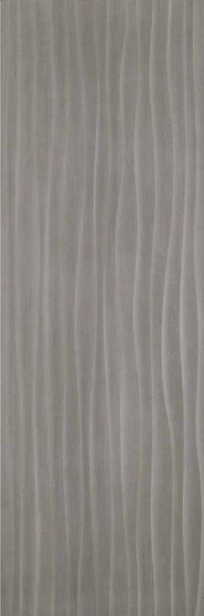 Marazzi Materika Antracite Struttura Wave wandtegel 3d look 40x120 cm antraciet mat