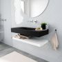 Mondiaz Alan badmeubel 100 cm solid suface planchet talc vrijhangend wastafel midden zonder kraangat wit - Thumbnail 1