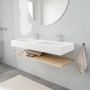 Mondiaz Alan badmeubel 120 cm planchet washed oak vrijhangend wastafel dubbel 2 kraangaten wit - Thumbnail 1