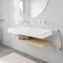 Mondiaz Alan badmeubel 120 cm planchet washed oak vrijhangend wastafel dubbel zonder kraangat wit - Thumbnail 1