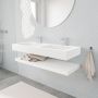 Mondiaz Alan badmeubel 120 cm solid suface planchet talc vrijhangend wastafel dubbel 2 kraangaten wit - Thumbnail 1