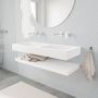 Mondiaz Alan badmeubel 120 cm solid suface planchet talc vrijhangend wastafel dubbel zonder kraangat wit - Thumbnail 1
