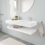 Mondiaz Alan badmeubel 120 cm solid suface planchet talc vrijhangend wastafel rechts 1 kraangat wit - Thumbnail 1