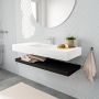 Mondiaz Alan badmeubel 120 cm solid suface planchet urban vrijhangend wastafel midden 1 kraangat wit - Thumbnail 1